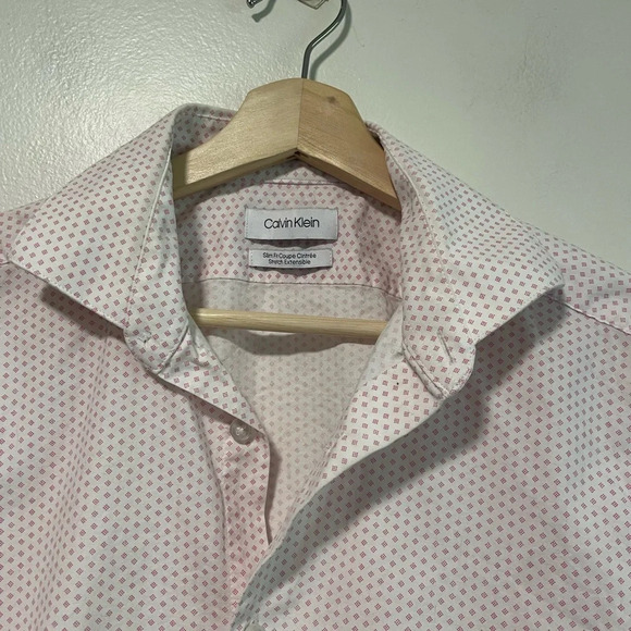 COPY - Calvin Klein Slim Fit Pink Printed Button-Down Shirt - Medium - Picture 2 of 9